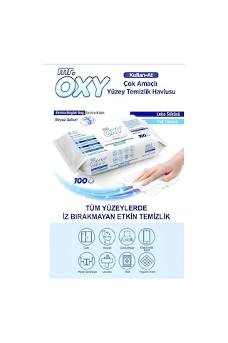 Mr. Oxy Beyaz Sabun Kokulu Yüzey Temizlik Havlusu 100'lü