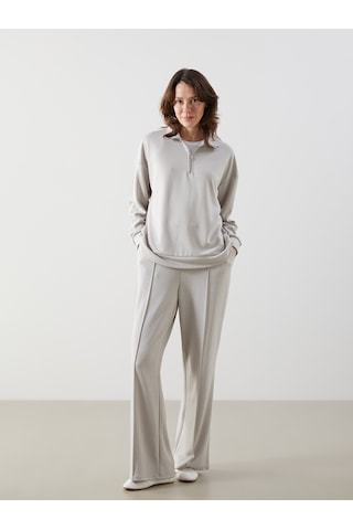 Lcw Comfort Gri Dik Yaka Kadın Sweatshirt