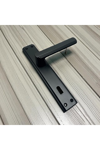 İbiza Mat Siyah Full Zamak Elegant Aynalı Oda Kapı Kolu 1 Takım