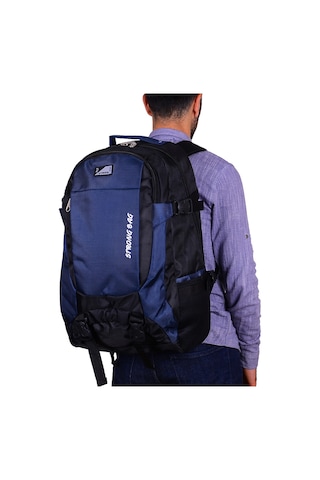 Strong Bag Strong Büyük Boy Seyahat Sırt Çantası- 17-18.4 İnch Laptop Bölmeli Str001 Siyah-lacivert Siyah - Lacivert