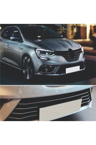 Megane 4 Krom Ön Tampon Çıtası 7 Parça 2016 - 2020 Paslanmz Çelik