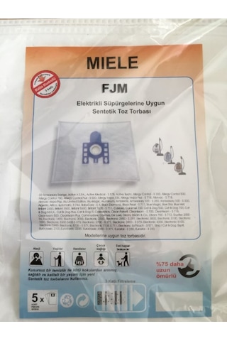 X-Bag Miele Uyumlu Fjm Gn Tipi Süpürge Toz Torbası 15 Adet Standart