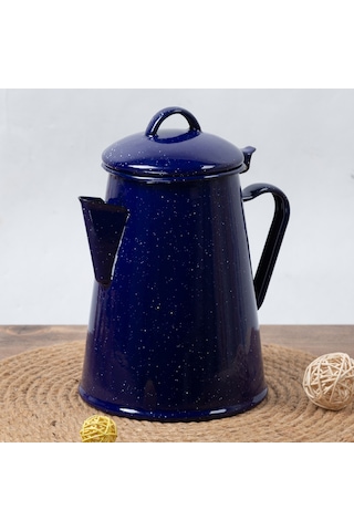 Shineyee Mavi Gökkuşağı Desenli 0.8l Emaye Kettle, Çelik Ve Emaye Malzeme, Çay/su/ Kahve Kaynatma, Ev/ Bahçe/ Kamp İçin, Retro Stili, Drip-şişirsiz, 18cm
