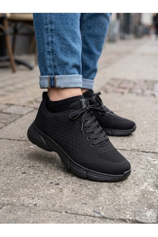 Volis M-232 Siyah Memory Foam Taban Büyük Numara Erkek Sneaker Ayakkabı 45-48 Siyah