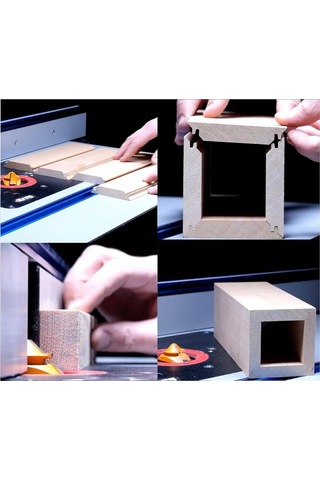 Padalink Ahşap Panel İçin 3'lü 45 Derece Pim Bağlantı, Dilimleme Ve Montaj Freze Aleti Seti 1/4 İnç Sap