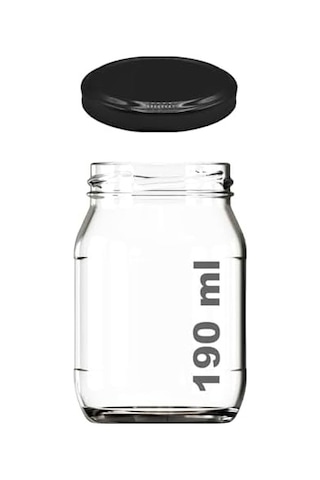 190 Ml Şeffaf Kavanoz 190 Cc Konserve Metal Kapaklı Cam Kavanoz 6 Adet Açık Kahverengi