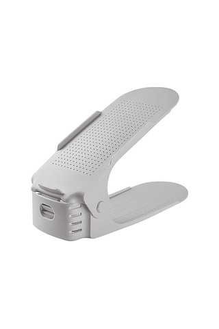 Ayarlanabilir Depolama Çift Kalınlaştırılmış Ayakkabı Rafı Katmanlı Ayakkabı Tepsisi Ev Yerden Tasarruf Sağlayan Ayakkabı Düzenleyici Ayakkabı Dolabı Rafları Gri