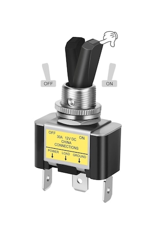Ic-151b Toggle Switch 12v 30a On-off Işıklı Asw-07d-2