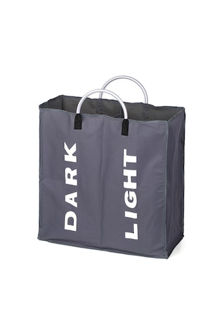 Cbtx Katlanabilir 2 Bölümlü Katlanabilir Çamaşır Sepeti Dayanıklı Oxford Kumaş  - Koyu Gri Diğer