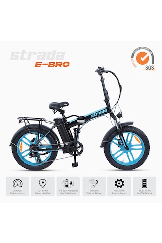 Strada E-bro 20 Jant Elektrikli Bisiklet Turkuaz
