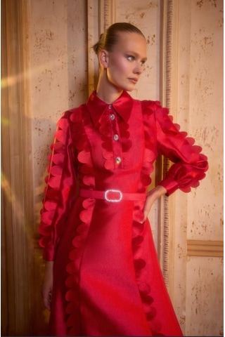 Senna Carter Dress Kırmızı Kırmızı