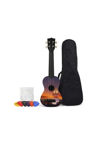 Soprano Ukulele Galata Desenli Kapak