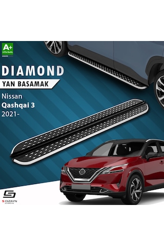 S-dizayn Nissan Qashqai 3 Diamond Krom Yan Basamak 173 Cm 2021 Üzeri