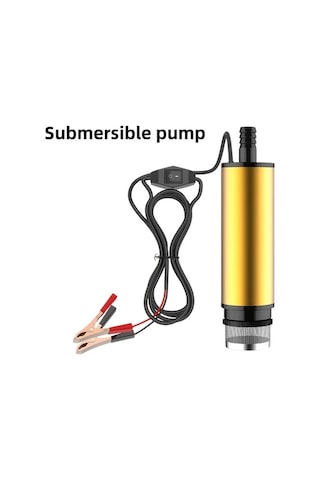 Xuweiwei 1 Bilgisayar 12v Dc Taşınabilir Su Pompası Alüminyum Altın Kabuk Yakıt Transfer Pompası