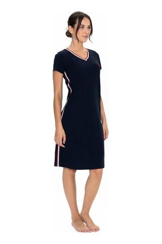 U.s. Polo Assn. 20007 Kadın V Yaka Kısa Kollu Günlük Gecelik Lacivert