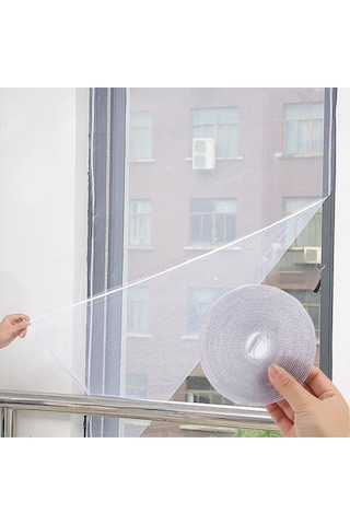 100 150 Cm Hazır Pencere Sinekliği 5 Mt Bant Hediye Tak Çıkar Tül
