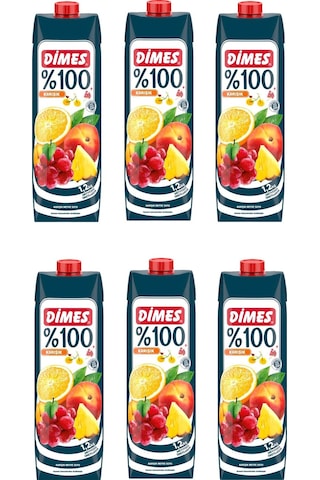 Dimes %100 Karışık Meyve Suyu 1 Lt X 6 Adet