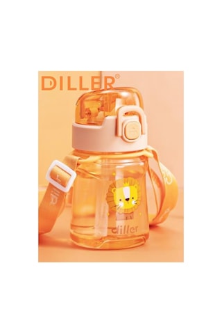 Diller Tritan Pipetli Çocuk Matara Turuncu 550 Ml Renkli