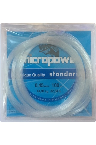 Mıcropower Standard 100mt Byz Poşet Misina 0,45mm Mıcropower Standard 100mt Byz Poşet Misina 0,45mm