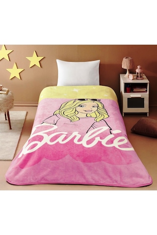 Taç Tek Kişilik Çocuk Battaniye 160x220 -barbie Girl Malibu Pembe Pembe