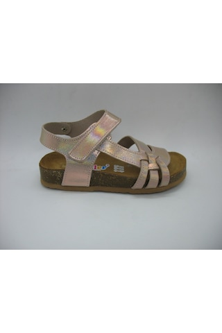 Toddler 01328 Anatomik Deri Mantar Taban Pudra Sandalet 26-30 Pudra