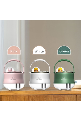 Reedark Ev Odası İçin Mavi Renkli Çift Buharlı Nemlendirici, 3 Farklı Buhar Modu, Islak Cilt Ve Dinlenici Uyku İçin, Taşınabilir Kollü, 400ml Kapasite, Sessiz Çalışma, Islak Işık Özelliği