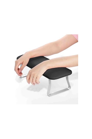Düz Metal Ayaklı Ergonomik Manikür Sehpası Siyah Manikür Kol Desteği H9w