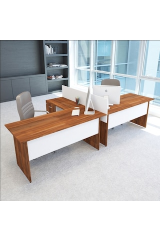 Burovena Vena Nil L Workstation Ikili Çalışma Masa Tek Panel 318Cm X 14...