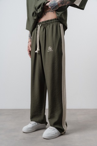 Erkek Respire District Nakışlı Baggy Pantolon Haki