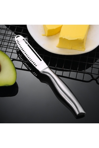 Mufunye Çelik Tereyağı Sürme Bıçağı - Jem, Krem Peynir, Peynir Kesme Ve Ekmek Sürme İşlevi - Dayanıklı 430 Paslanmaz Çelik - Modern Tasarım Diğer
