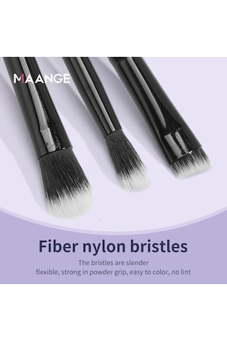 Wezone Maange 3'lü Göz Makyaj Fırçası Seti: Far, Kaş Ve Yumuşatıcı Fırçalar - Doğal Renk Geçişi, Dayanıklı Nilon Tüyler