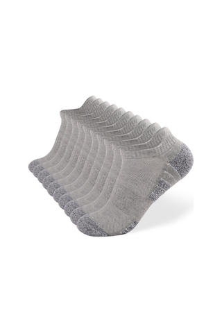 Yuntech01 Hafif Gri M Beden Sporluk Kullanıma Uygun 10 Çift Paket Pamuklu Bot Kaldırımlı Çoraplar Açık Gri