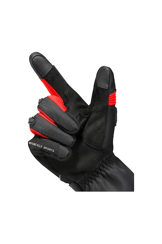 Yaozixa Kış Motosiklet Eldiveni Sıcak Tutucu Su Geçirmez Dokunmatik Ekran Uyumlu Siyah-xl