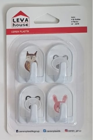 Leva Yapışkanlı Askı 4 Lü Kubbe Lv-2878 Karışık Desen Diğer