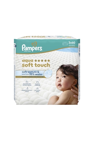 Prima Pampers Islak Havlu Mendil Aqua Soft Touch 3'lü Paket 180 Yaprak 3'lü Set