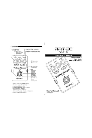 Artec Se-flg Efekt Pedal Vıntage Flanger