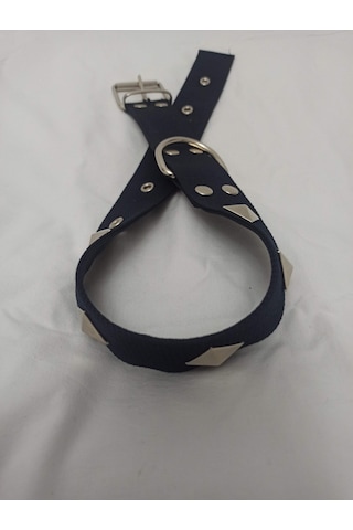 Kozaklı Süslü Köpek Tasması Siyah 70 x 4 CM Siyah