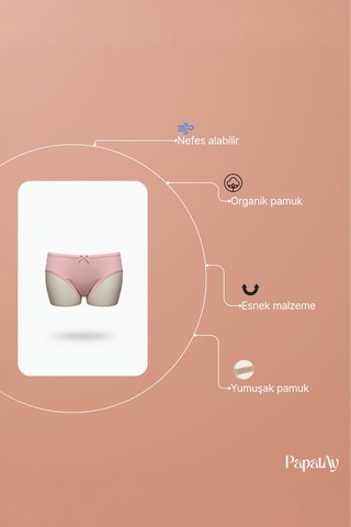 Papatay 7423 Standart Boy Normal Bel Yumuşak Kumaşlı Hava Alabilen Çok Renkli 5'li Paket Kadın Bikini Külot Çok Renklii Çok Renklii