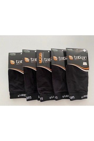 Tatkan Erkek 5'Li Modal Penye Spor Kesim Slim Fit Boxer Siyah
