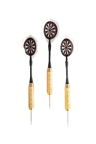 Delta 22 Gr. Dart Oku 3 Lü Set - Çelik Uç + Pirinç Gövde + Renkli Kanat - Dart Oku Seti