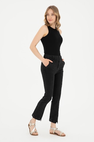U.S. Polo Assn. Kadın Siyah Skinny Flare Cropped Fit Jean Pantolon 50282739-DN0027