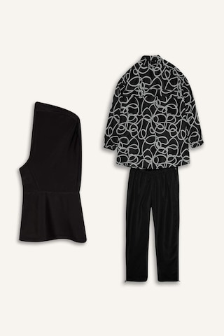 Defacto Regular Fıt Baskılı 3lü Burkini Mayo G8874ax26smbk27 Siyah-bk27