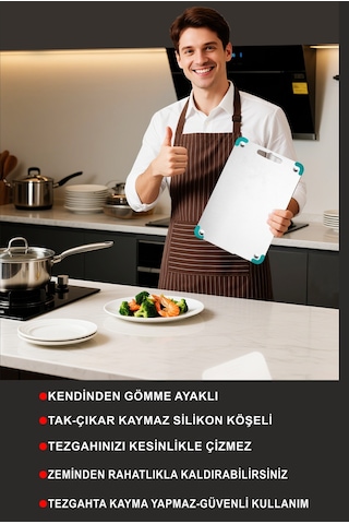 Büyük-küçük Paslanmaz Çelik Kesme Tahtası Ayaklı 304