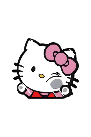 Hello Kitty Sticker 13,5x12 Cm Su Geçirmez Yüksek Çözünürlüklü Araba Laptop Oto Motor Kask Sticker