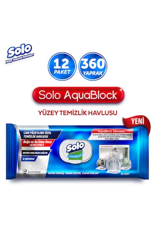 Solo Aquablock Yüzey Temizlik Havlusu 12'li 360 Yaprak