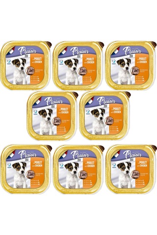 Plaisir Tavuklu ve Etli Pate Konserve Yavru Köpek Maması 8 x 150 G