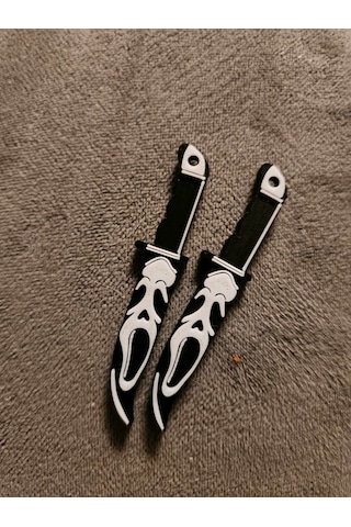 Scream Ghostface Çığlık Korku Temalı Bıçak Küpe Çifti - Gotik Estetik Tasarımlı Aksesuar Siyah