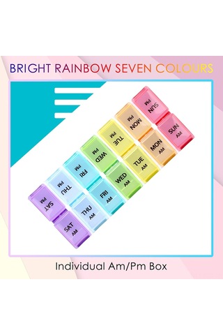 Fosenze Haftalık 14 Bölmeli Saçma Sert İlaç Kutusu - Hermetik Korumalı, Taşınabilir, Gıda Kalitesi Pp Malzeme, İlaç Ve Küçük Eşya Depolama Beyaz