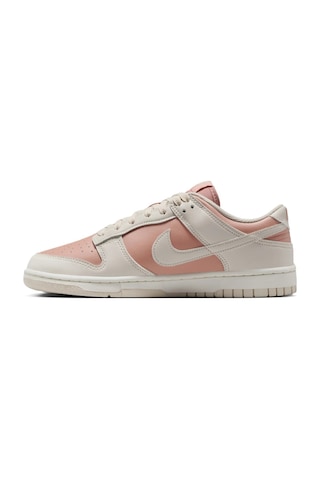 Nike Dunk Low Leather Unisex Sneaker Hakiki Deri Krem Pembe Spor Ayakkabı Krem