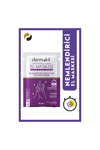 Dermokil Kil & Kenevir Tohumu Yağı İçerikli Nemlendirici El Maskesi 35 ML